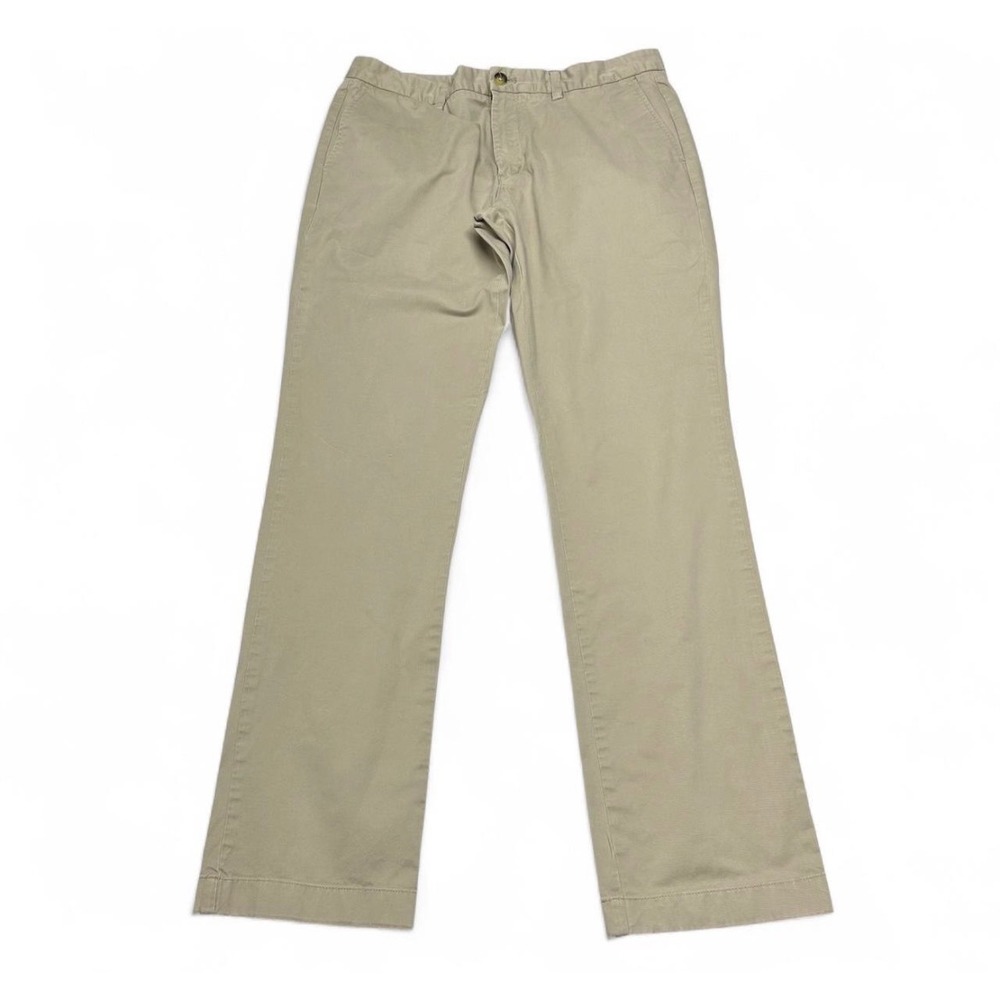 Vineyard Vines Mens 36x34 Breaker Pants Khaki Tan Straight Leg Chino Twill 0238